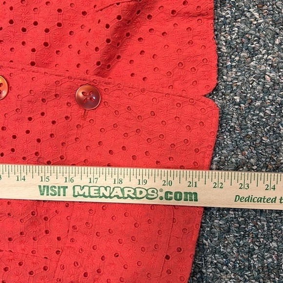 Liz & Co Orange waist length blazer with Peter Pan collar size XL - Picture 10 of 12